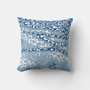 Retro Leopard Print Skin (BLue, Weiß) Kissen