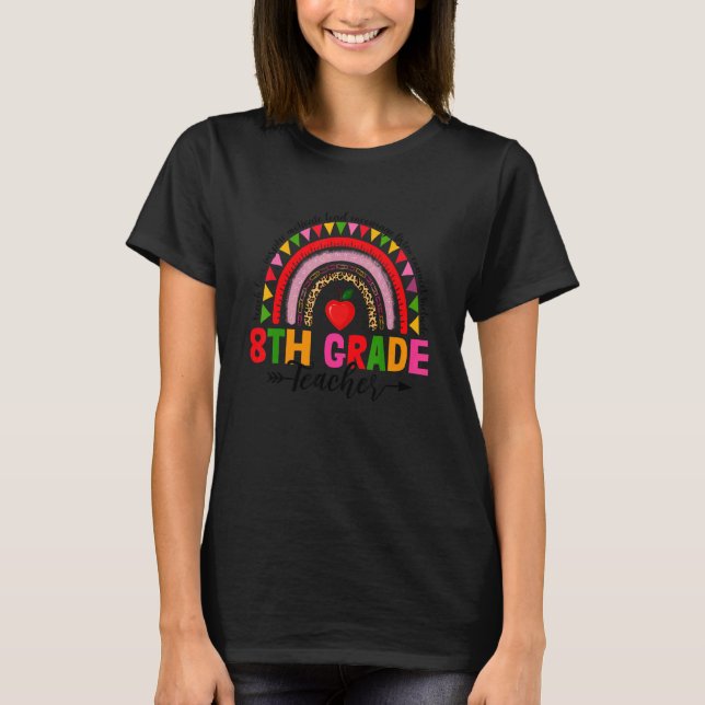 Retro Leopard Regenbogen 8. T-Shirt (Vorderseite)