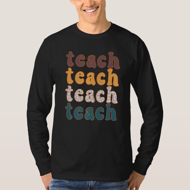 Retro Leopard Teach For Teacher Elementary School  T-Shirt (Vorderseite)