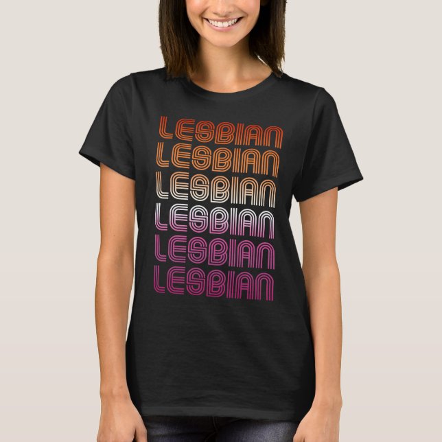 RETRO LESBIAN PRIDE PATTERN T-Shirt (Vorderseite)