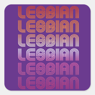 RETRO LESBIAN PRIDE PATTERN T - Shirt Quadratischer Aufkleber