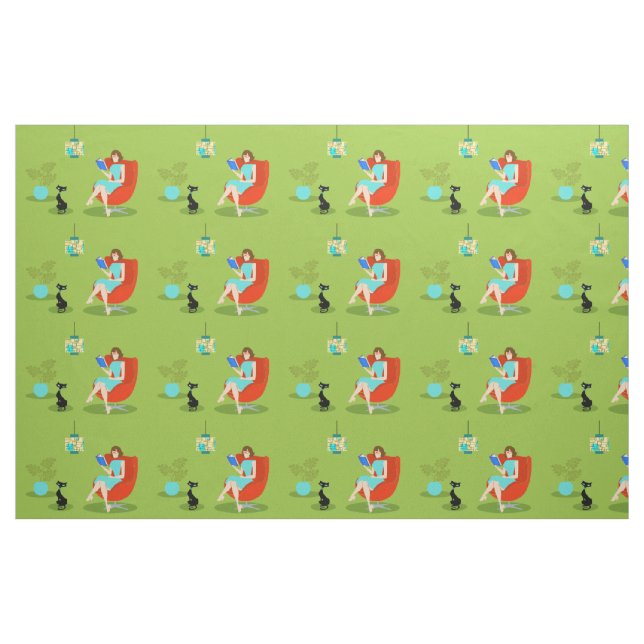 Retro Lesefrauen-Gewebe Stoff (Yard (91,4 cm))