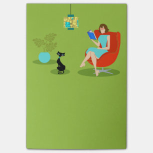 Retro Lesefrauen-Post-Itanmerkungen Post-it Klebezettel
