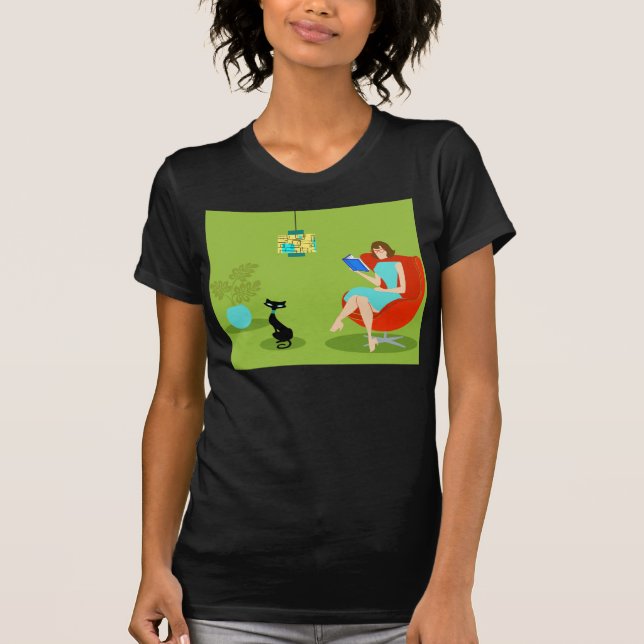 Retro Lesefrauen-T - Shirt (Vorderseite)