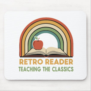 Retro Leser unterrichtet in den Klassikern   Vinta Mousepad