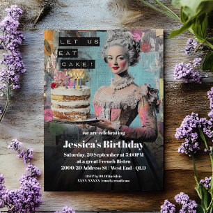 Retro Let Us Eat Cake - Invitation de la fête fran