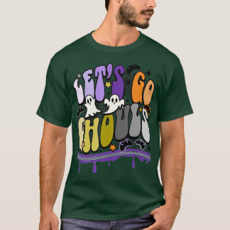 Retro Let's Go Ghouls Halloween Ghost Outfit Cost T-Shirt