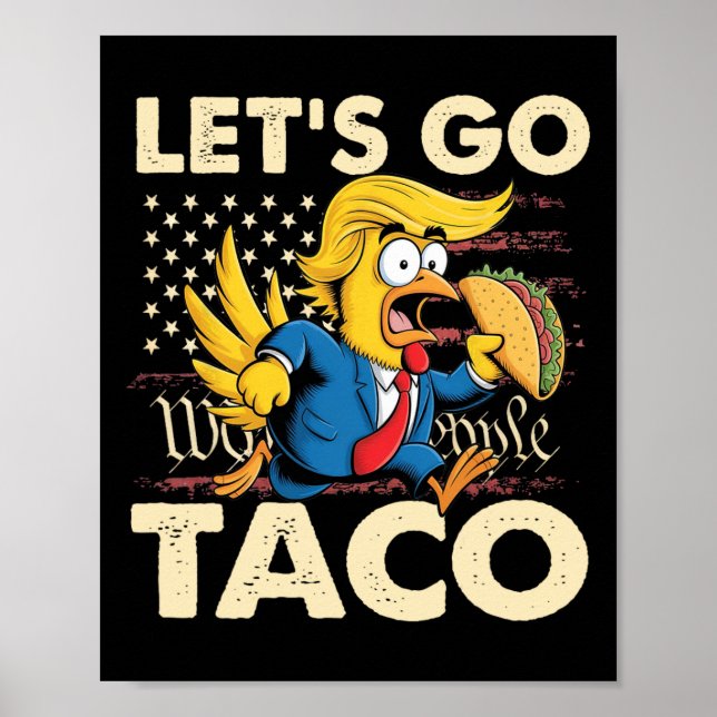Retro Let's Go Taco Funny Let's Go Taco für Männer Poster (Vorne)