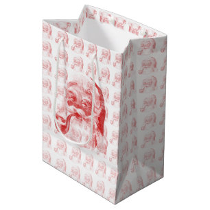 Retro Letterpress Santa Mittlere Geschenktüte