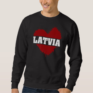 Retro Lettland Herz Lettische Flagge Lettland Prid Sweatshirt