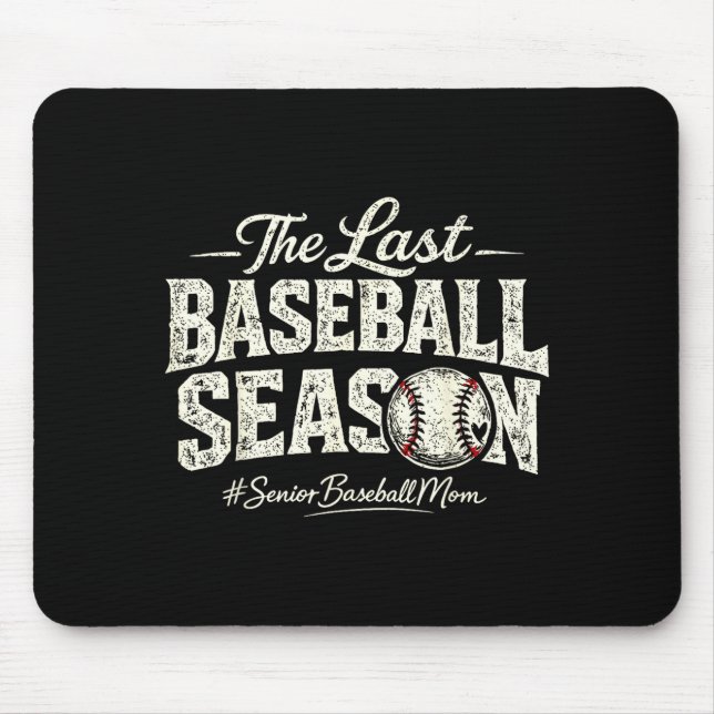 Retro letzte Baseball-Saison Senior Baseball-Mama Mousepad (Vorne)