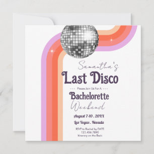 Retro letzte Disco Junggesellinnenabschied Party Save The Date