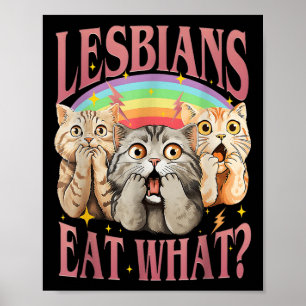 Retro LGBT essen was Cat Lesbian Pride Monat gleic Poster
