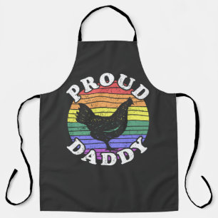 Retro LGBT Proud Chicken Daddy T - Shirt Schürze