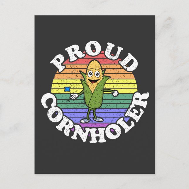 Retro LGBT Proud Cornholer Cornhole T - Shirt Postkarte (Vorderseite)