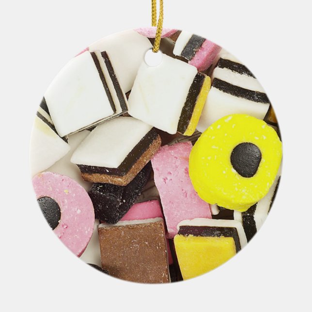 Retro Licorice Candy Keramik Ornament (Vorne)