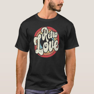 Retro-Liebe Funky Vintag Rainbow Circle T-Shirt
