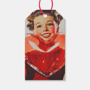Retro-Liebe: Herzglühen der 50er Jahre Geschenkanhänger