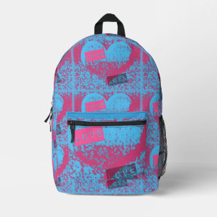Retro Liebe Herzmuster Bedruckter Rucksack