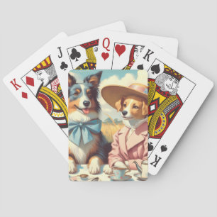Retro Liebe Hunde Ölmalerei Spielkarten