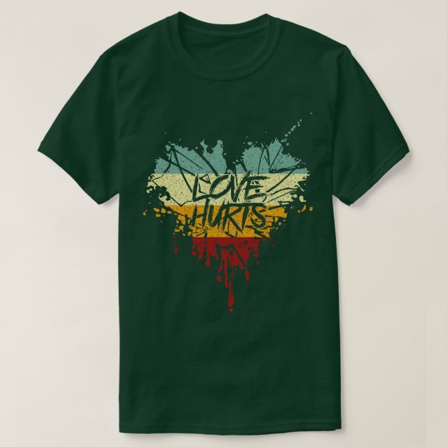 Retro Liebe Hurts T-Shirt (Design vorne)