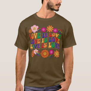 Retro-Liebe ist Liebe LGBT-Stolz Monat Regenbogen T-Shirt