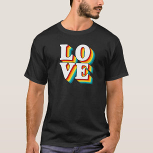 Retro-Liebe Layered Echo Letters Vintage Design-Fe T-Shirt