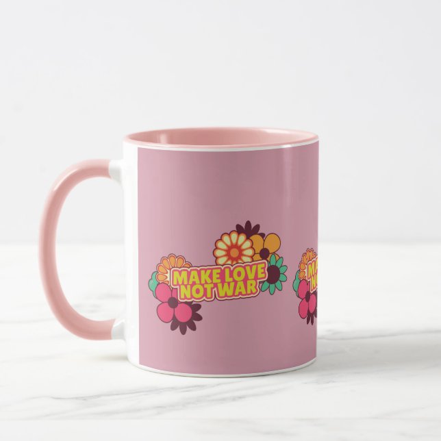 Retro: Liebe machen, nicht Krieg Tasse (Links)