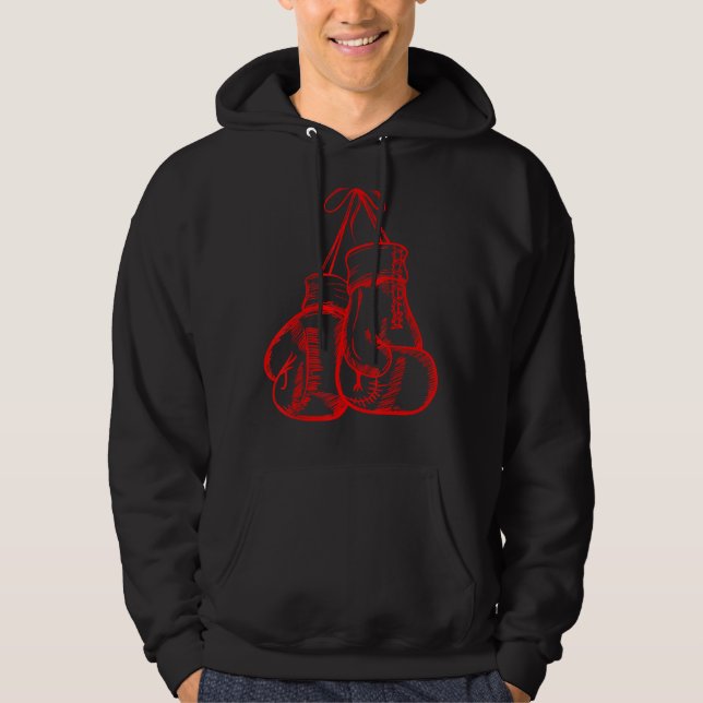 Retro Liebe Red Boxing Gloves Boxer Hoodie (Vorderseite)