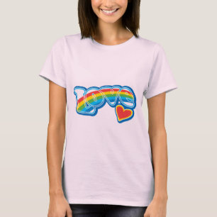 Retro Liebe Regenbogen Frauen Grundlegender T - Sh T-Shirt