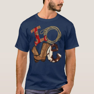 Retro Liebe Rodeo Cowboy Boots Lasso Western Count T-Shirt