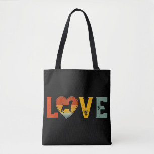 Retro-Liebe-thematisierter Jack Russell Terrier Hu Tasche