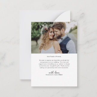 Retro Liebe und Dank White Arch 2 Fotos Hochzeit Mitteilungskarte