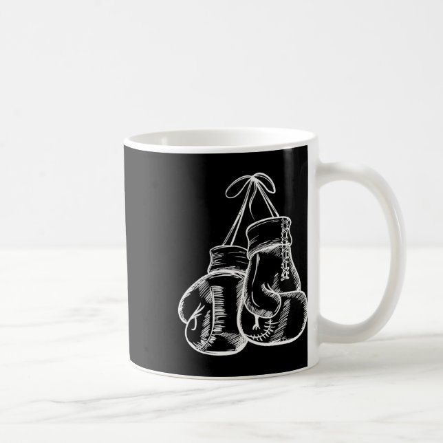 Retro Liebe White Boxing Gloves Geschenke Boxer Ge Kaffeetasse (Rechts)