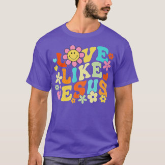 Retro-Liebe wie Jesus Boho Blume T-Shirt