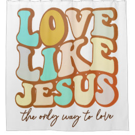 Retro-Liebe wie Jesus Duschvorhang