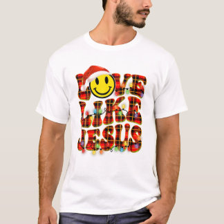 Retro-Liebe wie Jesus frohe Weihnachtsfeier T-Shirt