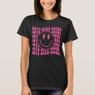 Retro-Liebe wie Jesus glückliche Gesichter ästheti T-Shirt