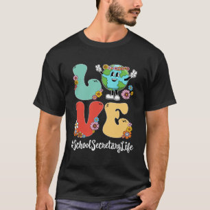 Retro Liebe World Earth Day 2023 School Secretary T-Shirt