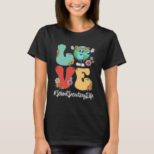 Retro Liebe World Earth Day 2023 School Secretary T-Shirt
