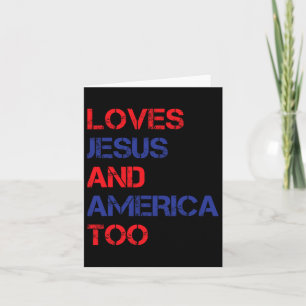 Retro-Lieben Jesus und Amerika zu Christlichen 4. Karte
