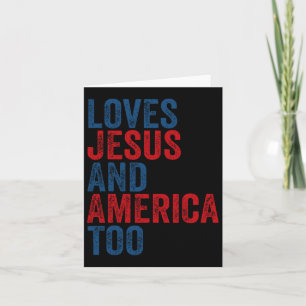 Retro Lieben Jesus und Amerika zu Gott Christlich Karte