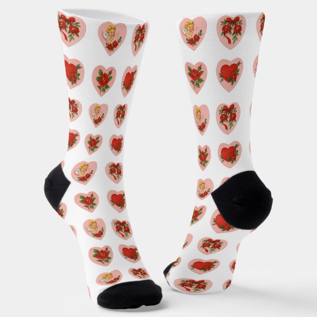 Retro-Liebes-Crewsocken Socken (Gewinkelt)