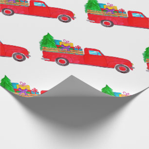 Retro Lieferwagen mit Weihnachtsgeschenken Geschenkpapier