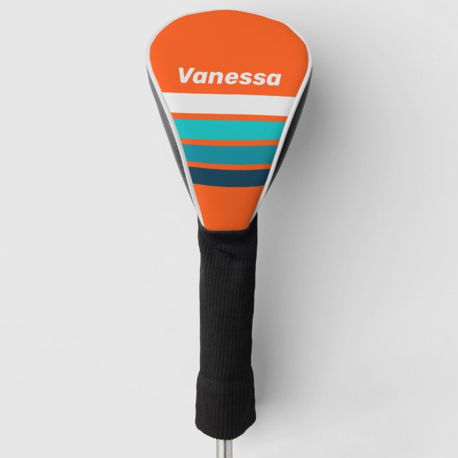 Retro Lifeguard Across Striping with Name Golf Headcover (Vorderseite)