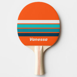 Retro Lifeguard Across Striping with Name Tischtennis Schläger