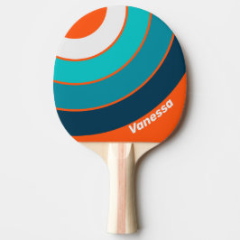 Retro Lifeguard Circle Stripe with Name Tischtennis Schläger