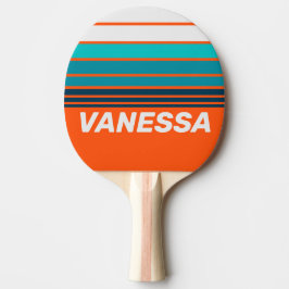 Retro Lifeguard Horizon Striping with Name Tischtennis Schläger