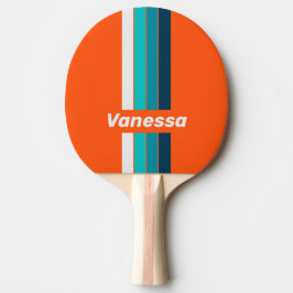 Retro Lifeguard Pin Striped with Name Tischtennis Schläger