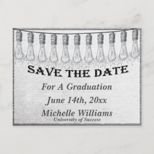 Retro Light Bulle Save the Date Ankündigungspostkarte